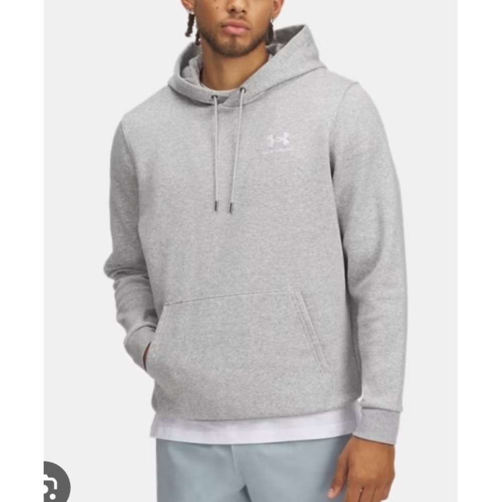 Under Armour Men's SZ Lg Grey Hoodie Sweatshirt outdoors casual athletic sports